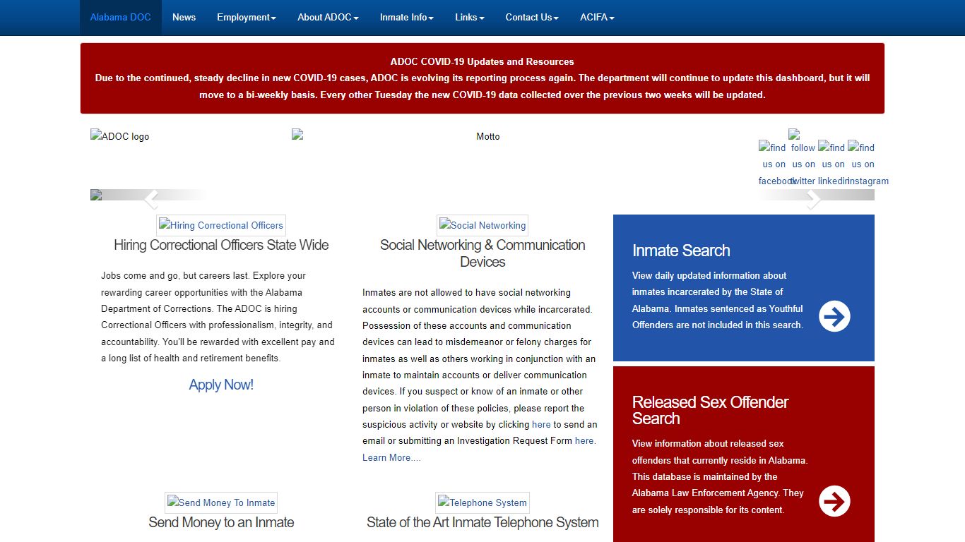 Home Page - Alabama Dept of Corrections